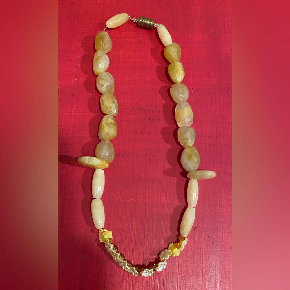 Elegant Yellow Beaded Necklace